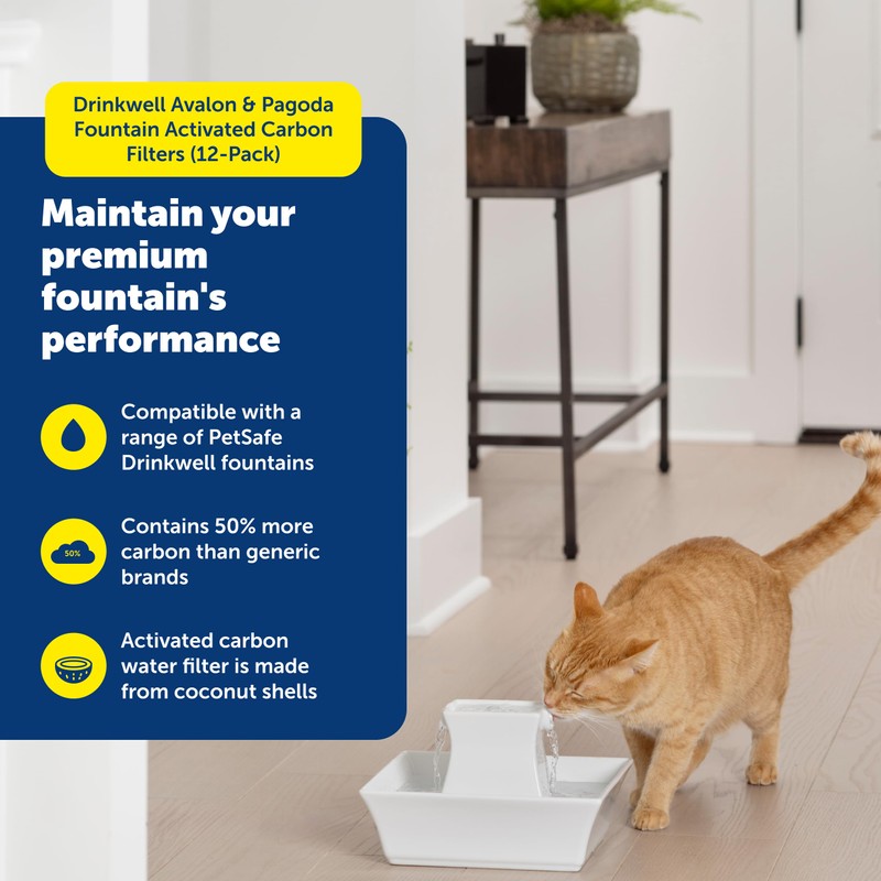 PetSafe Drinkwell Avalon & Pagoda Fountain Activated Carbon Filters -
