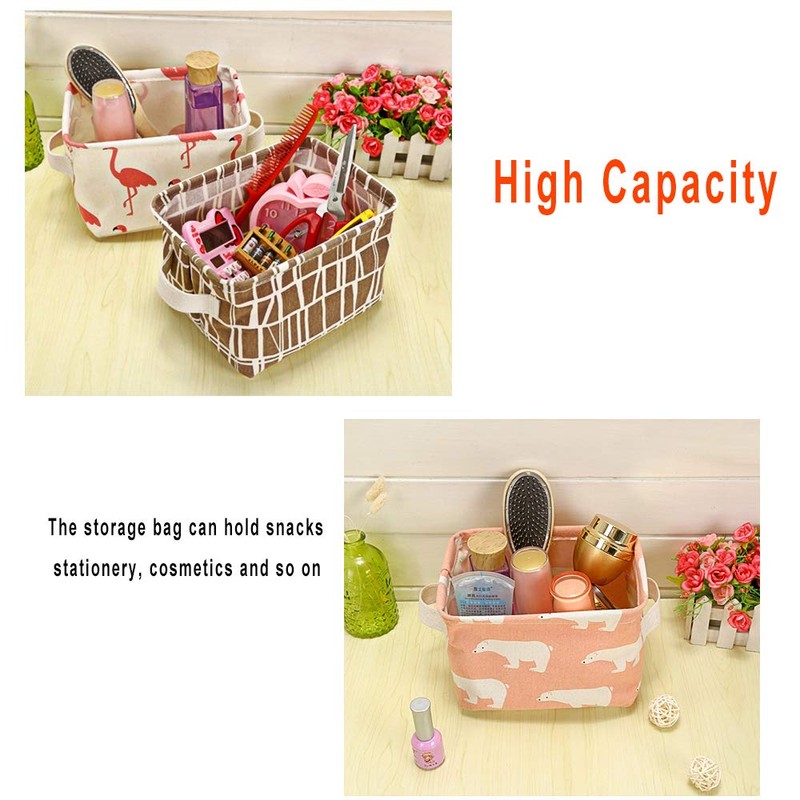 ZhengYue Storage Box Fabric Storage Baskets Cubes Linen and Cotton