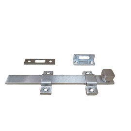 QCAA Heavy Duty Surface Bolt, Steel, 12", Brushed Chrome Finish, 1 Pack, Made in Taiwan