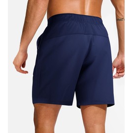 Separatec Mens Hiking Shorts - 7" Lightweight Quick Dry Casual Shorts with Zipper Pockets for Summer Outdoor Active,Running,Travel Dark Blue