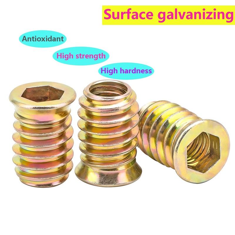 Qrity 20PCS Threaded Inserts Nuts, Hex Drive Head Nuts, Threaded