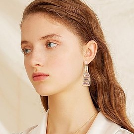 JUSTOTRY Bride Earrings for Bridal Shower Gifts,Rose Bachelorette Earrings for Bride to Be Decorations, BRIDE Letter Earring Wedding for Bachelorette Party Favors