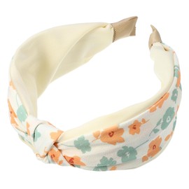 VOCOSTE Floral Knot Hairbands, No Slip Fashion 2.36" Wide Hair Accessories, Beige Headbands for Women