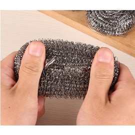 2Pcs Steel Wool 410 Stainless Steel Scourers Scrubber Pad Scouring Pad Sponge Kitchen Cleaning Ball for Dishes Pots Pans and Ovens. Easy scouring for Tough Kitchen Cleaning 20g Each