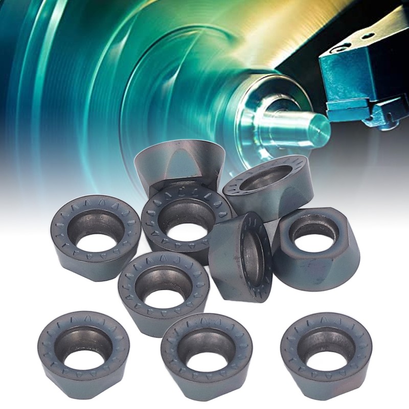 10Pcs Carbide Turning Inserts Round Coated Blade for Wood Metal