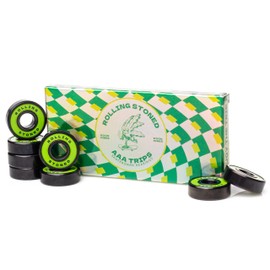 Rolling Stoned Skateboard Bearings - Pack of 8 Sealed Bearings for Skateboards, Longboards, Scooters and Roller Skates Stainless Steel 608 Bearings (8 Pack, Green) (AAA Trips)
