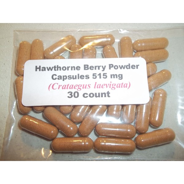 Hawthorn Berry Powder Capsules (Crataegus laevigata) 515 mg - 30 count