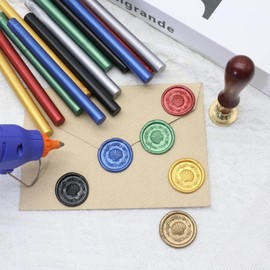 Wax Seal Kit, Atopbb 40Pcs Olive Green Sealing Wax Sticks with Glue Gun Great for WaxSeal Stamp, WaxSeal Sticks Used for Wedding, Invitations and Gift Wrapping (40, Olive Green)