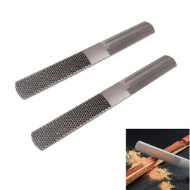 MEZOKUCEL 2 Pcs 4-in-1 Steel Flat Rasp File Wood Rasp File Half-Round Hand File for and Plastic Shaping - Durable Dual-Surface Hand Tool with Precision File Teeth for Sharping Wood and Metal Tools