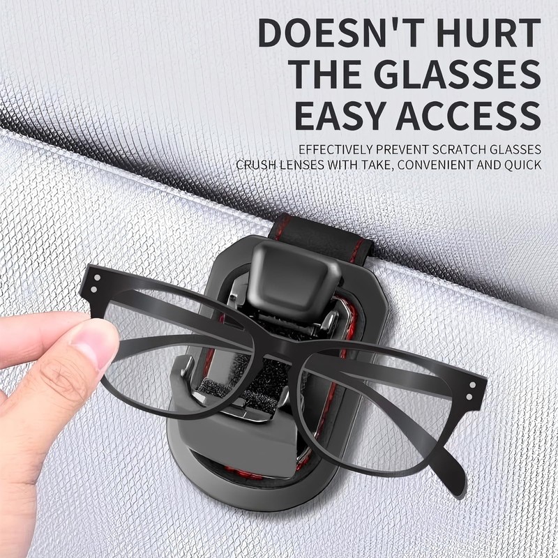 SEAMETAL Sunglass Holder for Car Visor Metal Sunglasses Clip, One-Hand