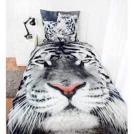 Klaus Herding GmbH Bed Linen Set White Tiger 135 x 200 cm 80 x 80 cm 100% Cotton