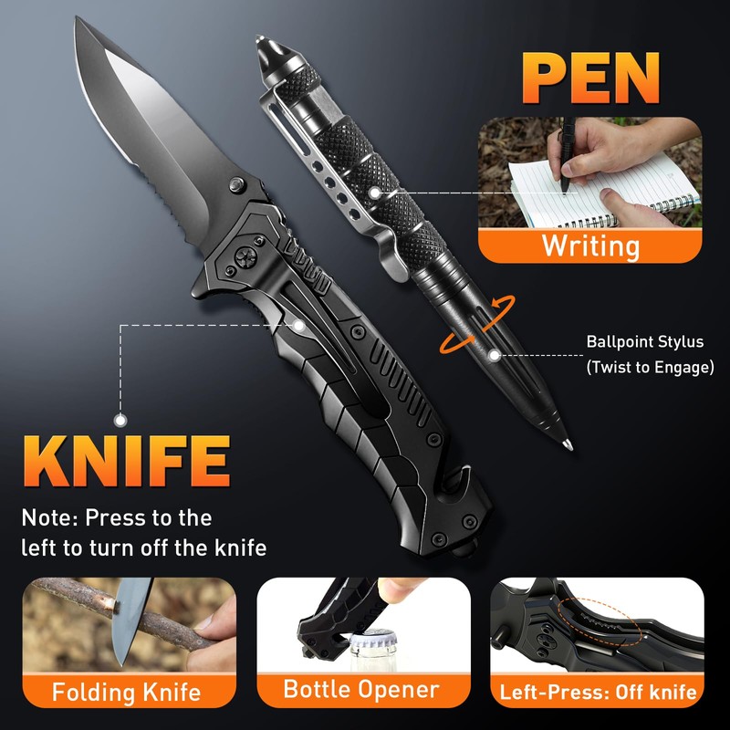 Survival Gear Kit for Men: 27-in-1 Complete Tools & Camping