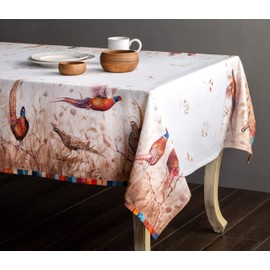 Maison d' Hermine Faisan D’Automne 100% Cotton Tablecloth for the Kitchen, Dinner, Tabletop, Party Decoration, Weddings, Thanksgiving/Christmas (Rectangle, 140 cm x 180 cm)