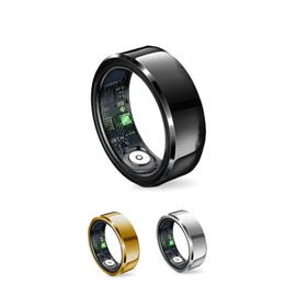 CHAMPOWER Smart Ring, Sleep Tracking Wearable, Heart Rate, Fitness Tracker, for Men/Women, Black, Size 7