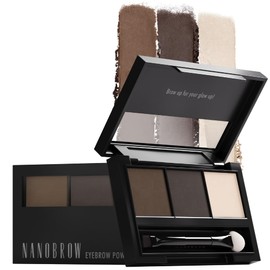Eyebrow Makeup Set Nanobrow Eyebrow Powder - Durable, Powdery Eyebrow Shadow with Highlighter (Dark)