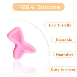 Aramola Mermaid Tail Mold Mermaid Fondant Mold Mermaid Silicone Molds for Baking Chocolate Candy Cakes Decoration Gum Paste Set Of 4