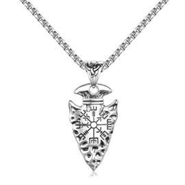StoryEtain Viking Arrow Necklace for Men 925 Sterling Silver Arrowhead Pendant Viking Symbol Jewelry Vintage Gift for Boyfriend Husband