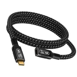 3.3FT/1M USB C Extension Cable ,80Gbps Data Transfer,Compatible with Thunderbolt 5/4/3, USB 5/4, 16K/8K@60Hz Display, PD 240W Charging, Male to Female Extension Cord, for M_acBook, PC, SSD, eGPU