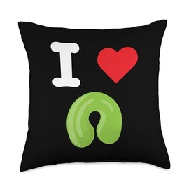 Neck Pillow Lovers Gifts I Love Neck U-Shaped Round Cushion Ergonomic Comfy Throw Pillow, 18x18, Multicolor