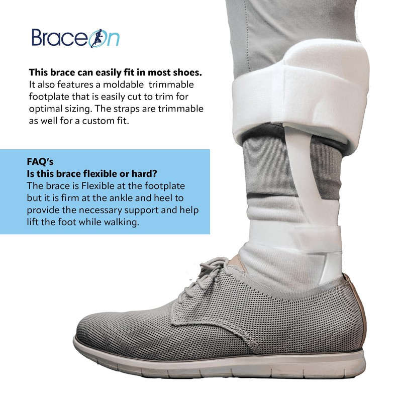Brace On Swedish Deluxe AFO Drop Foot Stabilizer Brace