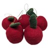 5 Apples in Original Size (7 cm) Made of Felt