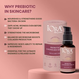 iORA Prebiotic Underarm Serum, for Dark Underarms, powered by Neem, Green Tea & Essential Oils | for Brightening, Reducing Pigmentation & Underarm Odour | For Men & Women