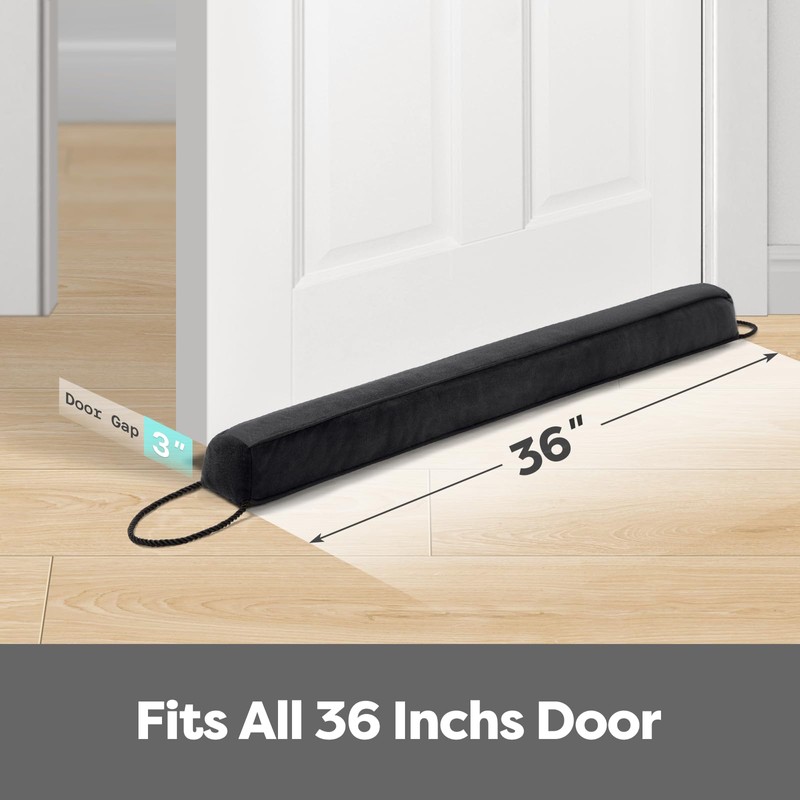 Comfyanno 36” Weighted Under Door Draft Stopper, Fits Front, Bedroom,