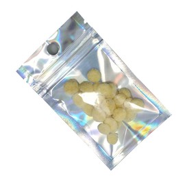 200 Pcs Clear Airtight Mylar Zipper Lock Bags with Hang Hole Resealable Pouch Rainbow Color Aluminum Foil Bags for Zip Food Storage Lock Bag Packet 2.3x3.9 inch (Inner 1.9x2.5 inch)