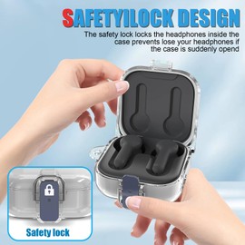 [Secure Lock] Clear Case Compatible with Echo Buds 2023 Case Cover, Anti-Scratch Protective Cover for All-New Echo Buds (2023 Release) Shockproof TPU Hard Shell with Keychain (Clear)