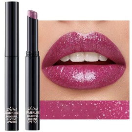 Dark Purple Lipstick For Women Matte Nude Glitter Shimmer Metallic Highly Pigmented Moisturizing Lip stick Hypoallergenic Waterproof Long Lasting Lipsticks Quick Makeup Lightweight Portable 06 #