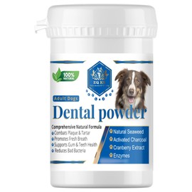 EQ K9 Dental Powder for Dogs – Natural Plaque & Tartar Remover | Freshens Breath & Supports Gum Health | No Brushing Needed | Pet teeth cleaning | 70g