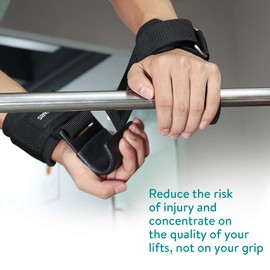 Navaris Power Grip Strap Wrist Supporter - Wristband Training Gloves - Muscle Training, Weights, Unisex, Left & Right Set, Length 16.9 inches (43 cm)