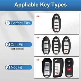 YO&YOYE Compatible with nissan Key Fob Cover with Keychain Leather Key Case Protector for Altima Maxima Rogue Armada Pathfinder Smart Key (4 Buttons, Green)
