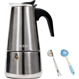 elabo Stovetop Espresso Machine and Moka Pot for Gas or Electric Ceramic Stoveto