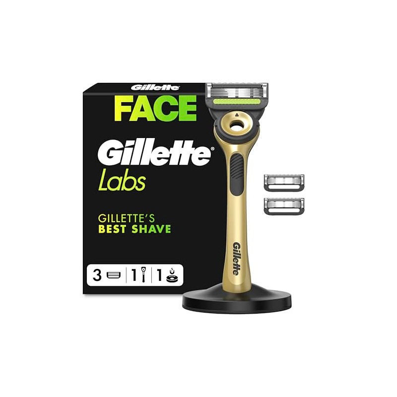 GilletteLabs with Exfoliating Bar, Razor for Men Champion Gold Edition,