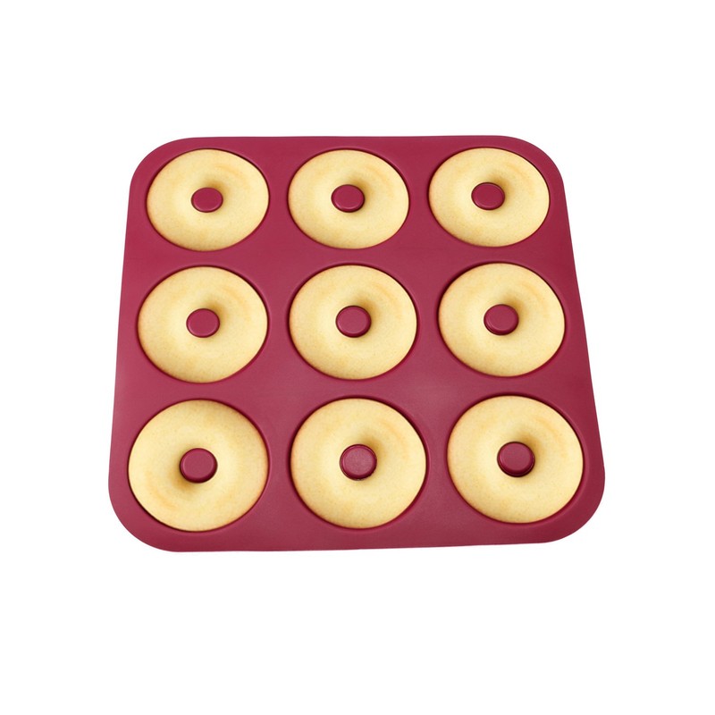 Large Silicone Donut Pan for Baking, 9 Cavity Non-Stick Food