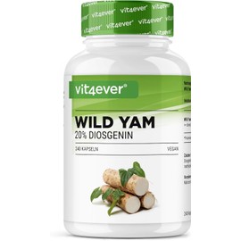 Vit4ever® Wild Yam Root Extract – 180 Vegan Capsules | High-Dose 880mg Wild Yam with 20% Diosgenin | 3-Month Supply | Lab-Tested for Purity