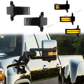 h hengyi soul Sequential Smoked LED Side Mirror Light For 14-19 Chevy Silverado GMC Sierra HD