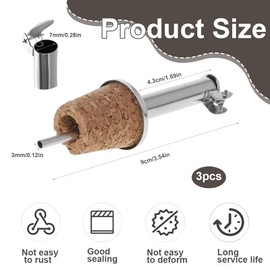 YAYNO 2 Pieces Shot Pourer Shot Bottle Pourer One Straight Opening and Curved Mouth Oil Pourer Pourer Cap for Oil and Vinegar Bottles with Natural Cork