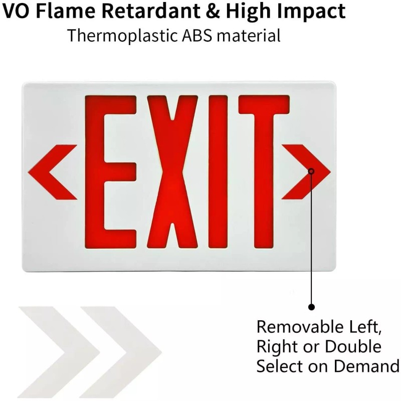 Light Fixture Industries LED Emergency Exit Sign Light - Battery