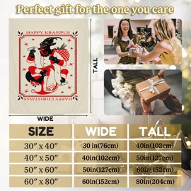 ADTASU Happy Krampus Throw Blankets Fleece Fuzzy Cozy Plush Blanket for Couch Sofa Bedroom Living Rooms Camping Travel Outdoor, 40"x 50"