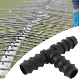 Briny River 4pcs Tee Hose Joiner Pipe Hose Pipe T-Shaped Plastic Pipe Drip Irrigation Pipe Fitting Garden Barbed Connector for 16mm Drip System Black