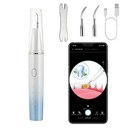 Plaque Remover for Teeth with Camera Teeth Dental Calculus Remover Teeth Cleaning Kit Rechargeable Teeth Cleaning Plaque Remover for Home for Android and iOS