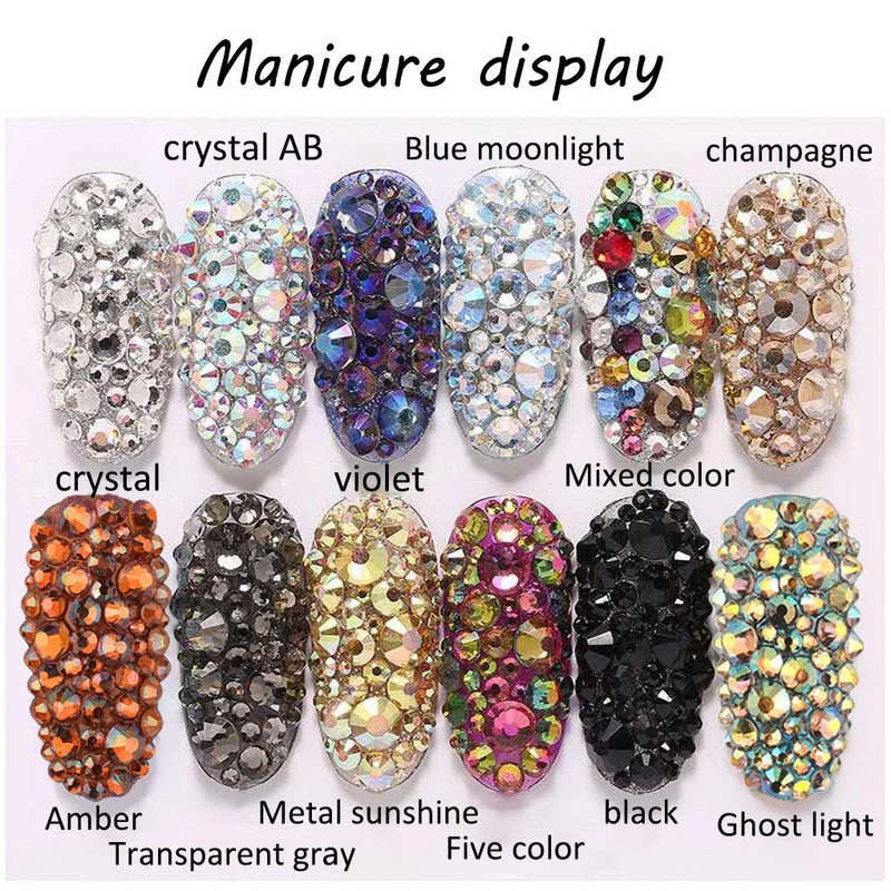 Rhinestones flat back gems round DIY decorative Nail Face and