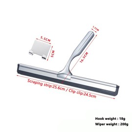 Zynewa Edelstahl-Glaswischer für den Hausgebrauch Silbernes Wischer-Set Silikon-Glaswischer mit Griff Für Fenster, Glas, Duschtüren, Autoscheiben