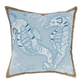 SARO LIFESTYLE Tidal Treasures Seahorse Down Filled Throw Pillow