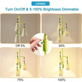 Lightdot 67IN Industrial Tree Floor Lamp, Dimmable (Brightness Adjustable) Mid Century Standing Lamps with E26 LED Bulbs Included, 3 Lights Green Pole Modern Tall Lamp for Living Room Bedroom-H