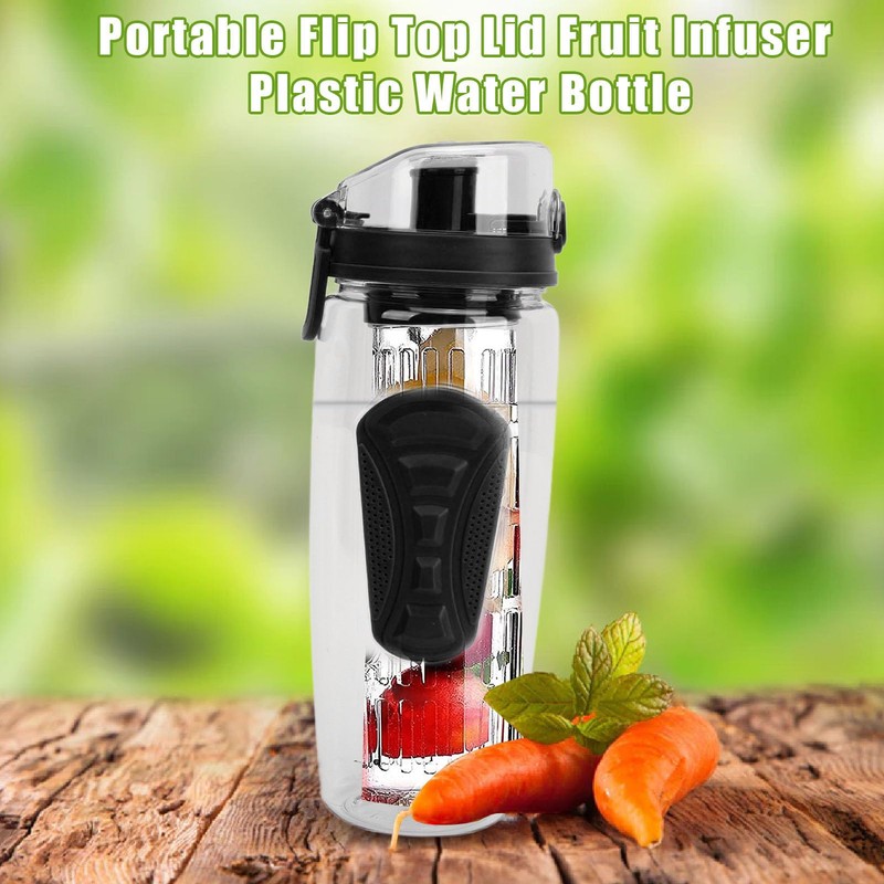 Water Infusion Bottle, ABS Fruit Infuser Water Bottle Large Capacity
