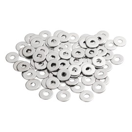 M5 Washers, M5 x 15mm Penny Washers, (Pack of 100) A2 304 Stainless Steel Washers, Flat Repair Washer, Large Metal Washers, Plain Round Chrome Washers for Screws & Bolts