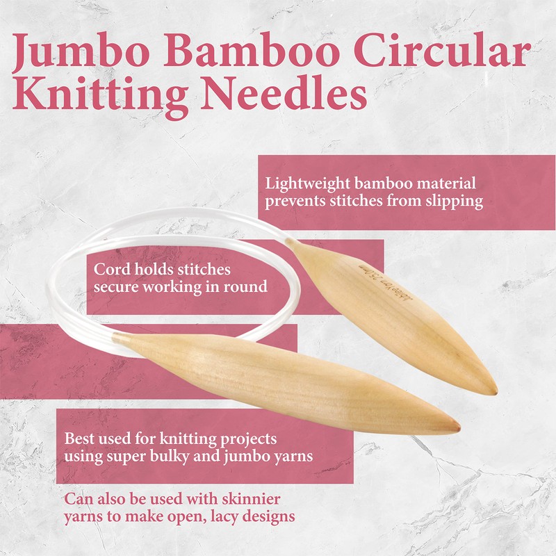 JubileeYarn Jumbo Bamboo Circular Knitting Needle Sets - US 85